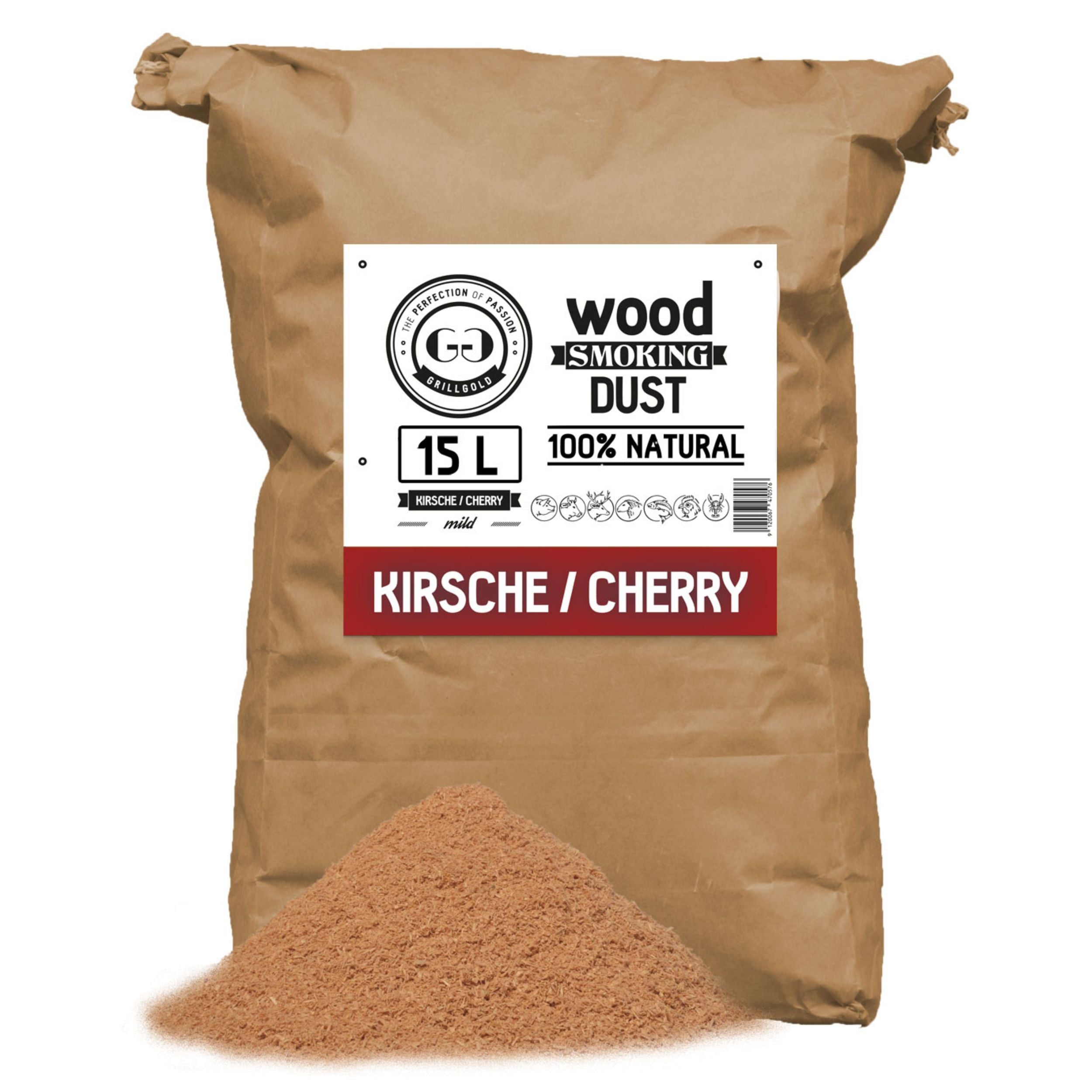 Kirschenholz Räuchermehl 15L – im Papier-Sack