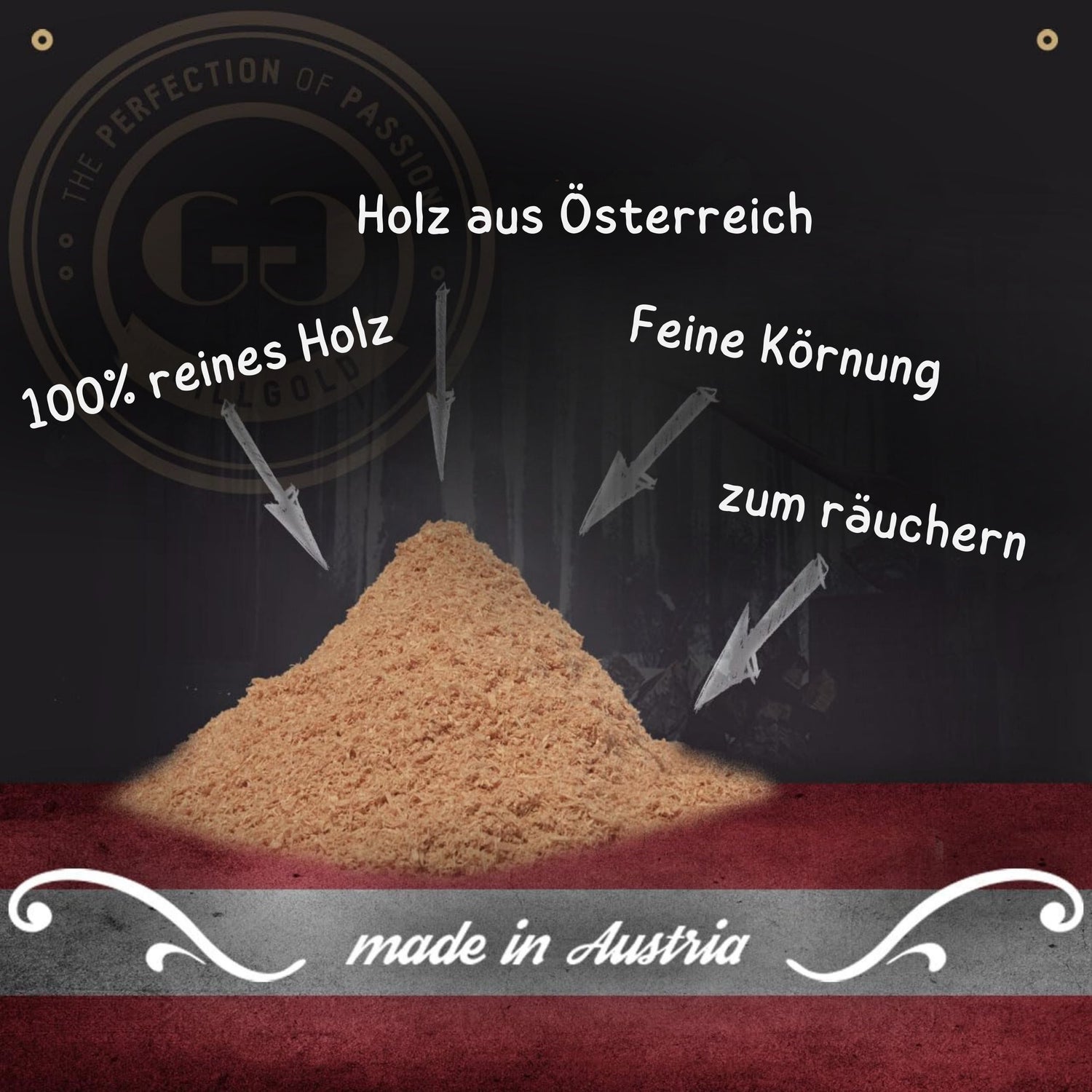 Räuchermehl-Set je 30L - im Papier-Sack Buche, Erle und Kirsche