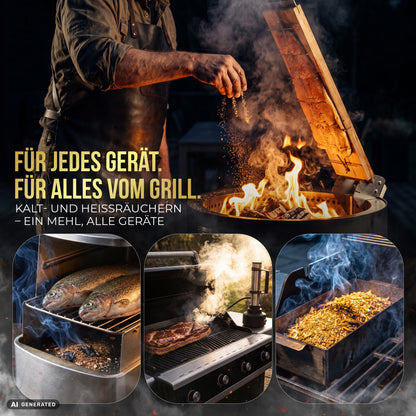 Erlenholz Räuchermehl 5,5L – in Wiederverschliessbaren-Eimer
