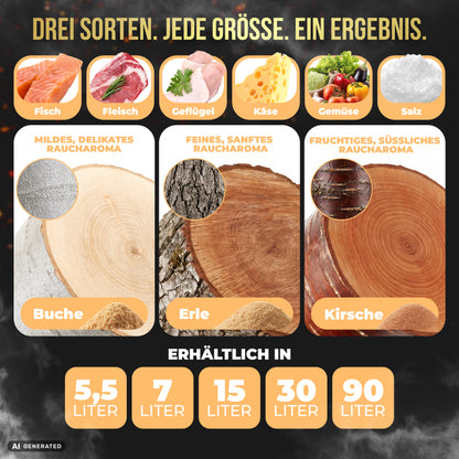 Erlenholz Räuchermehl 5,5L – in Wiederverschliessbaren-Eimer