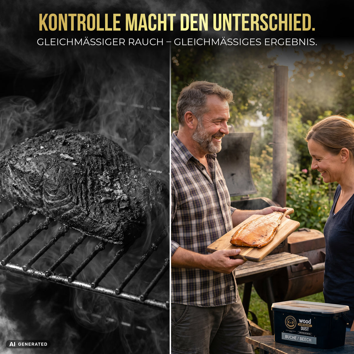 Erlenholz Räuchermehl 5,5L – in Wiederverschliessbaren-Eimer